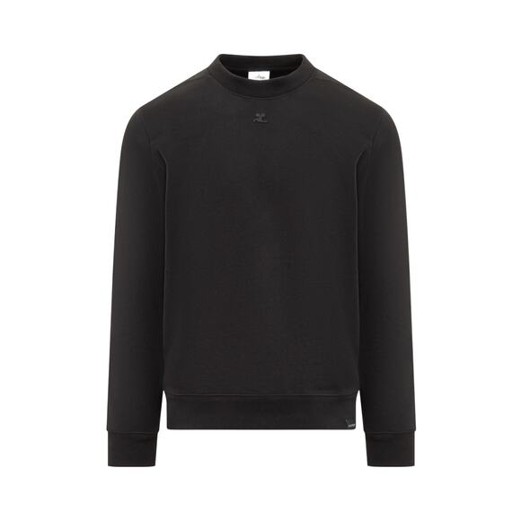 Courreges AC Logo Embroidered Crewneck Sweatshirt in Black M - Picture 2 of 4